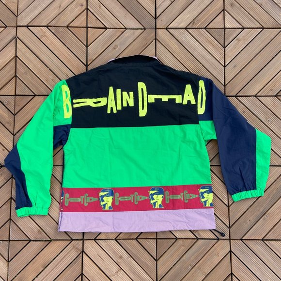 NWT Brain Dead X Gotcha Nylon Half Zip Pull Over-Multi SZ S - Picture 2 of 5